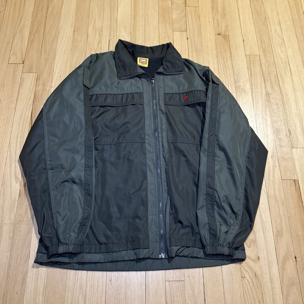 Vintage Y2K Ecko Unltd Windbreaker Jacket Mens 4XL Street Hooded Full Zip *FLAW*